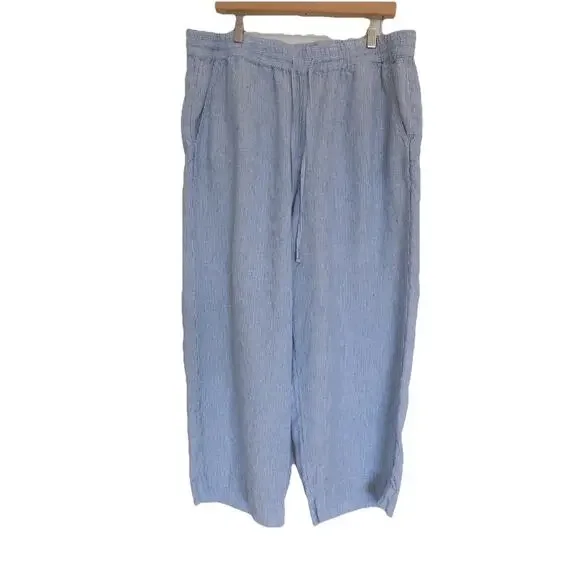 Anthropologie Calligraphie wide leg linen pants size XL - Picture 2 of 7